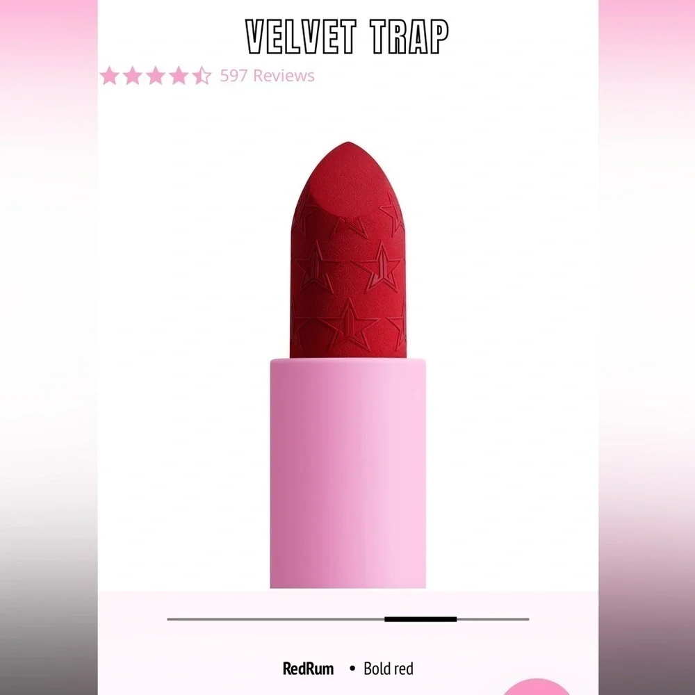 Jeffree Star Velvet Trap lipstick in color Redrum. New!
